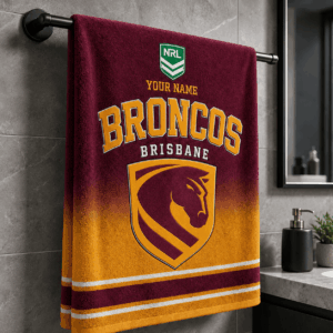 Auspiritmerch Brisbane Broncos Premium Bath/ Beach Towel Personalized Gift For Fan