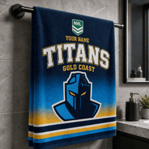 Auspiritmerch Gold Coast Titans Premium Bath/ Beach Towel Personalized Gift For Fan