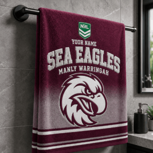 Auspiritmerch Manly Warringah Sea Eagles Premium Bath/ Beach Towel Personalized Gift For Fan