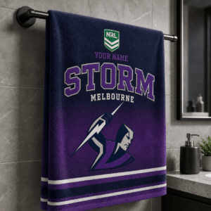 Auspiritmerch Melbourne Storm Premium Bath/ Beach Towel Personalized Gift For Fan