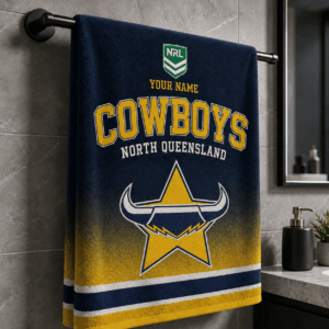 Auspiritmerch North Queensland Cowboys Premium Bath/ Beach Towel Personalized Gift For Fan