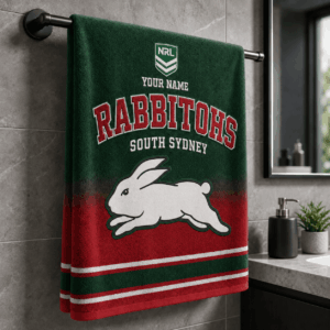Auspiritmerch South Sydney Rabbitohs Premium Bath/ Beach Towel Personalized Gift For Fan