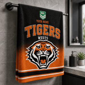 Auspiritmerch Wests Tigers Premium Bath/ Beach Towel Personalized Gift For Fan