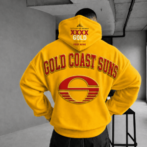 Auspiritmerch Gold Coast Suns x XXXX Gold Beer Hoodie Custom Gifts For Fan