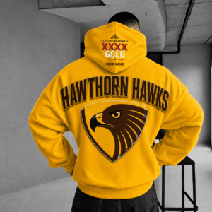 Auspiritmerch Hawthorn Hawks x XXXX Gold Beer Hoodie Custom Gifts For Fan