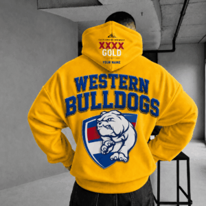 Auspiritmerch Western Bulldogs x XXXX Gold Beer Hoodie Custom Gifts For Fan