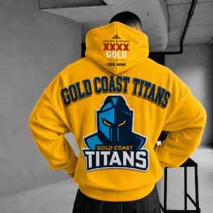 Auspiritmerch Gold Coast Titans x XXXX Gold Beer Hoodie Custom Gifts For Fan