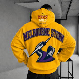Auspiritmerch Melbourne Storm x XXXX Gold Beer Hoodie Custom Gifts For Fan