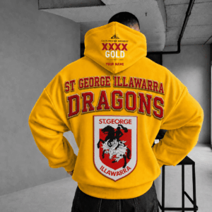 Auspiritmerch St. George Illawarra Dragons x XXXX Gold Beer Hoodie Custom Gifts For Fan