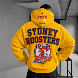 Auspiritmerch Sydney Roosters x XXXX Gold Beer Hoodie Custom Gifts For Fan