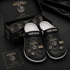 Auspiritmerch Collingwood Magpies Clogs Shoes With Charm Comfortable For Men Women and Kids