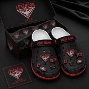 Auspiritmerch Essendon Clogs Shoes With Charm Comfortable For Men Women and Kids