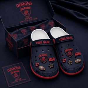 Auspiritmerch Melbourne Demons Clogs Shoes With Charm Comfortable For Men Women and Kids