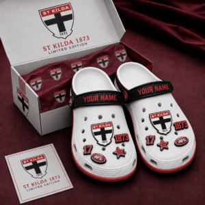 Auspiritmerch St Kilda Saints Clogs Shoes With Charm Comfortable For Men Women and Kids