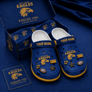 Auspiritmerch West Coast Eagles Clogs Shoes With Charm Comfortable For Men Women and Kids