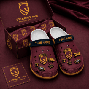 Auspiritmerch Brisbane Broncos Clogs Shoes With Charm Comfortable For Men Women and Kids
