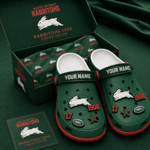 Auspiritmerch South Sydney Rabbitohs Clogs Shoes With Charm Comfortable For Men Women and Kids