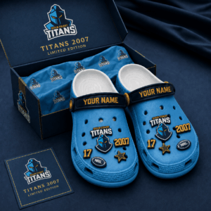 Auspiritmerch Gold Coast Titans Clogs Shoes With Charm Comfortable For Men Women and Kids