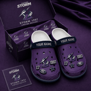 Auspiritmerch Melbourne Storm Clogs Shoes With Charm Comfortable For Men Women and Kids