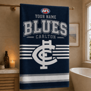 Auspiritmerch Carlton Blues Premium Bath/ Beach Towel Personalized Gift For Fan