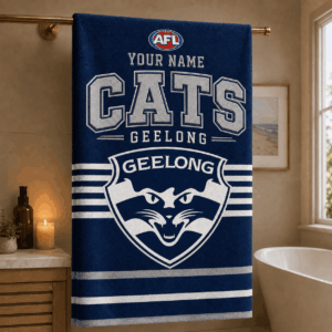 Auspiritmerch Geelong Cats Premium Bath/ Beach Towel Personalized Gift For Fan