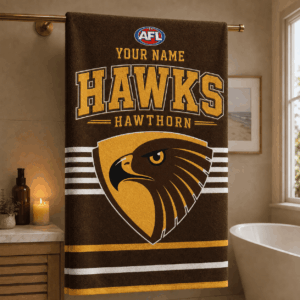 Auspiritmerch Hawthorn Hawks Premium Bath/ Beach Towel Personalized Gift For Fan