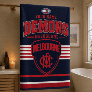 Auspiritmerch Melbourne Demons Premium Bath/ Beach Towel Personalized Gift For Fan