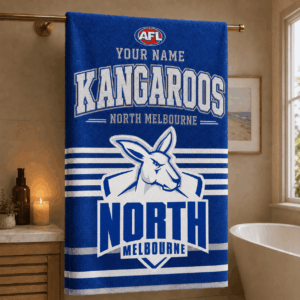 Auspiritmerch North Melbourne Premium Bath/ Beach Towel Personalized Gift For Fan