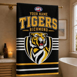 Auspiritmerch Richmond Tigers Premium Bath/ Beach Towel Personalized Gift For Fan