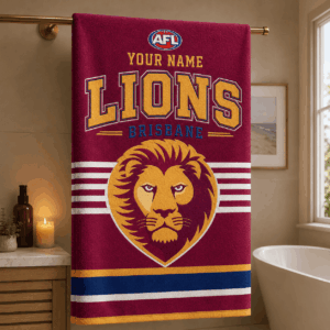 Auspiritmerch Brisbane Lions Premium Bath/ Beach Towel Personalized Gift For Fan