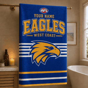 Auspiritmerch West Coast Eagles Premium Bath/ Beach Towel Personalized Gift For Fan