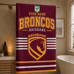 Auspiritmerch Brisbane Broncos Premium Bath/ Beach Towel Personalized Gift For Fan