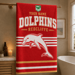 Auspiritmerch Redcliffe Dolphins Premium Bath/ Beach Towel Personalized Gift For Fan