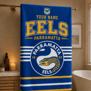 Auspiritmerch Parramatta Eels Premium Bath/ Beach Towel Personalized Gift For Fan