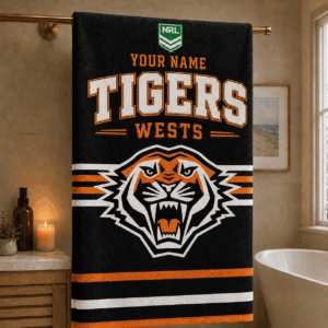 Auspiritmerch Wests Tigers Premium Bath/ Beach Towel Personalized Gift For Fan