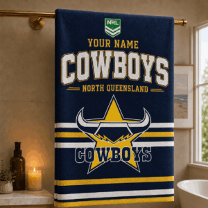 Auspiritmerch North Queensland Cowboys Premium Bath/ Beach Towel Personalized Gift For Fan