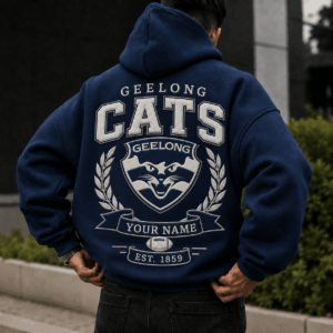 Auspiritmerch Geelong Cats Premium Hoodie Custom Any Name Gifts For Fan