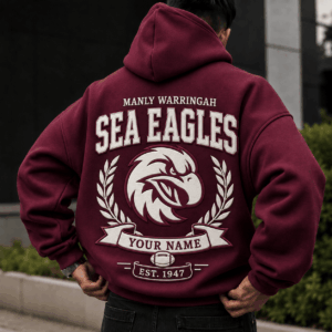 Auspiritmerch Manly Warringah Sea Eagles Premium Hoodie Custom Any Name Gifts For Fan