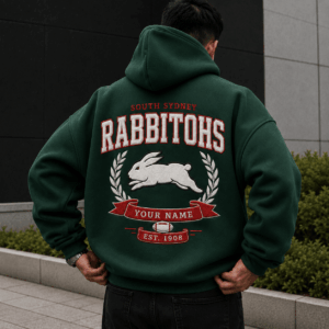 Auspiritmerch South Sydney Rabbitohs Premium Hoodie Custom Any Name Gifts For Fan