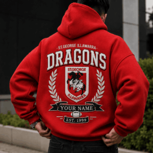Auspiritmerch St. George Illawarra Dragons Premium Hoodie Custom Any Name Gifts For Fan