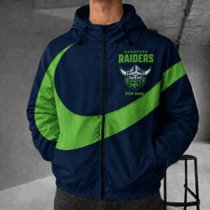 Auspiritmerch Canberra Raiders Premium Swoosh Windbreaker Jacket Custom Name Daily Casual Fashion
