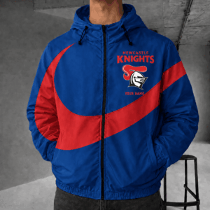 Auspiritmerch Newcastle Knights Premium Swoosh Windbreaker Jacket Custom Name Daily Casual Fashion