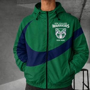 Auspiritmerch New Zealand Warriors Premium Swoosh Windbreaker Jacket Custom Name Daily Casual Fashion