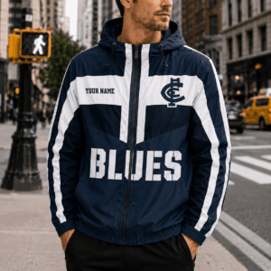 Auspiritmerch Carlton Blues Outdoor Windbreaker Jacket Custom Name Daily Casual Fashion