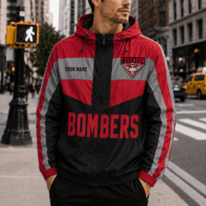 Auspiritmerch Essendon Outdoor Windbreaker Jacket Custom Name Daily Casual Fashion