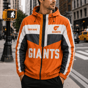 Auspiritmerch GWS Giants Outdoor Windbreaker Jacket Custom Name Daily Casual Fashion
