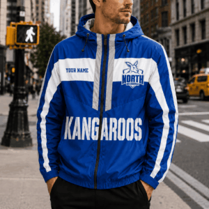 Auspiritmerch North Melbourne Outdoor Windbreaker Jacket Custom Name Daily Casual Fashion