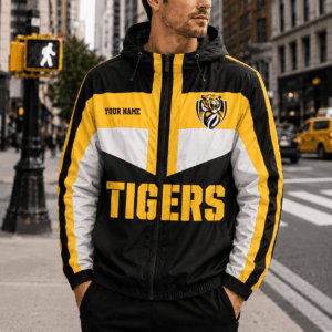 Auspiritmerch Richmond Tigers Outdoor Windbreaker Jacket Custom Name Daily Casual Fashion