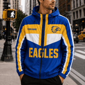 Auspiritmerch West Coast Eagles Outdoor Windbreaker Jacket Custom Name Daily Casual Fashion