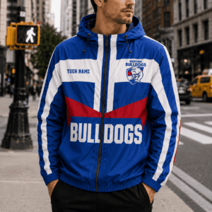 Auspiritmerch Western Bulldogs Outdoor Windbreaker Jacket Custom Name Daily Casual Fashion